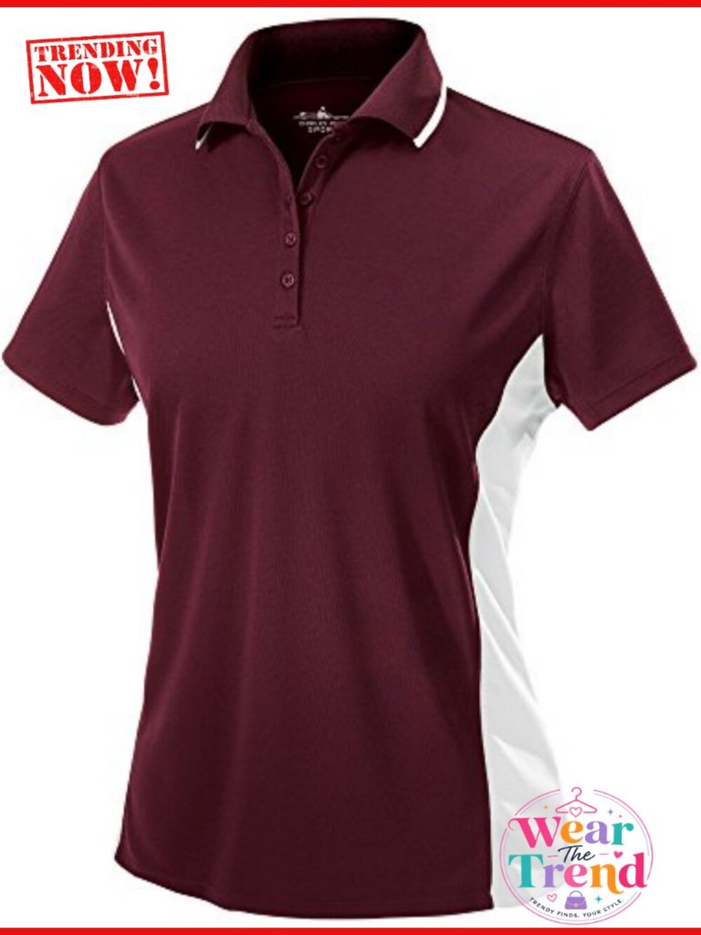 Women's Classic Wicking Polo Fitted Polyester Piqué Golf Tennis Work Shirt